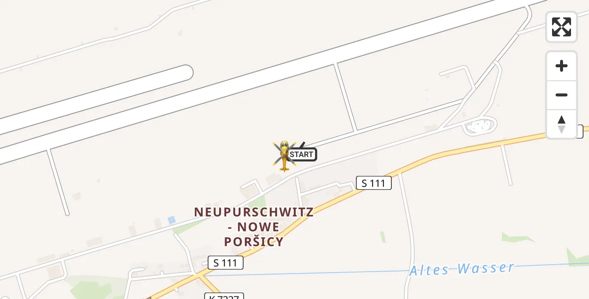 Flugroute Rettungshubschrauber Bautzen Flugplatz - Bautzen Flugplatz, 01 August 2026, 17:09