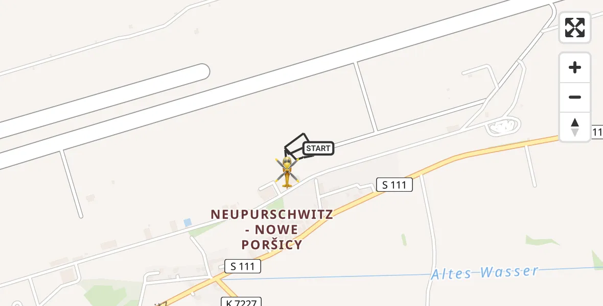 Flugroute Rettungshubschrauber Bautzen Flugplatz - Bautzen Flugplatz, 01 August 2026, 17:14
