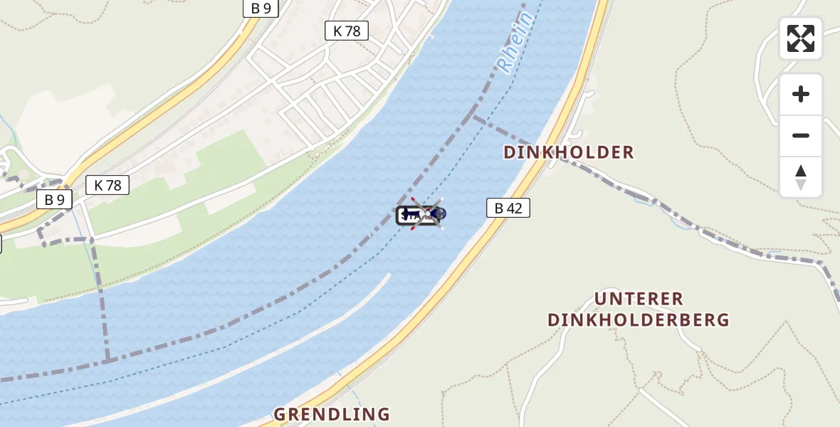 Flugroute Polizeihubschrauber Osterspai - Osterspai, 01 August 2026, 20:30