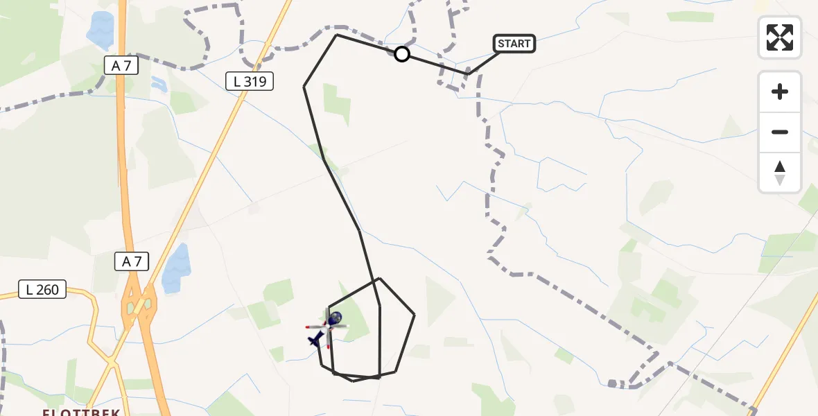 Flugroute Polizeihubschrauber Boostedt - Großenaspe, 01 August 2026, 22:47