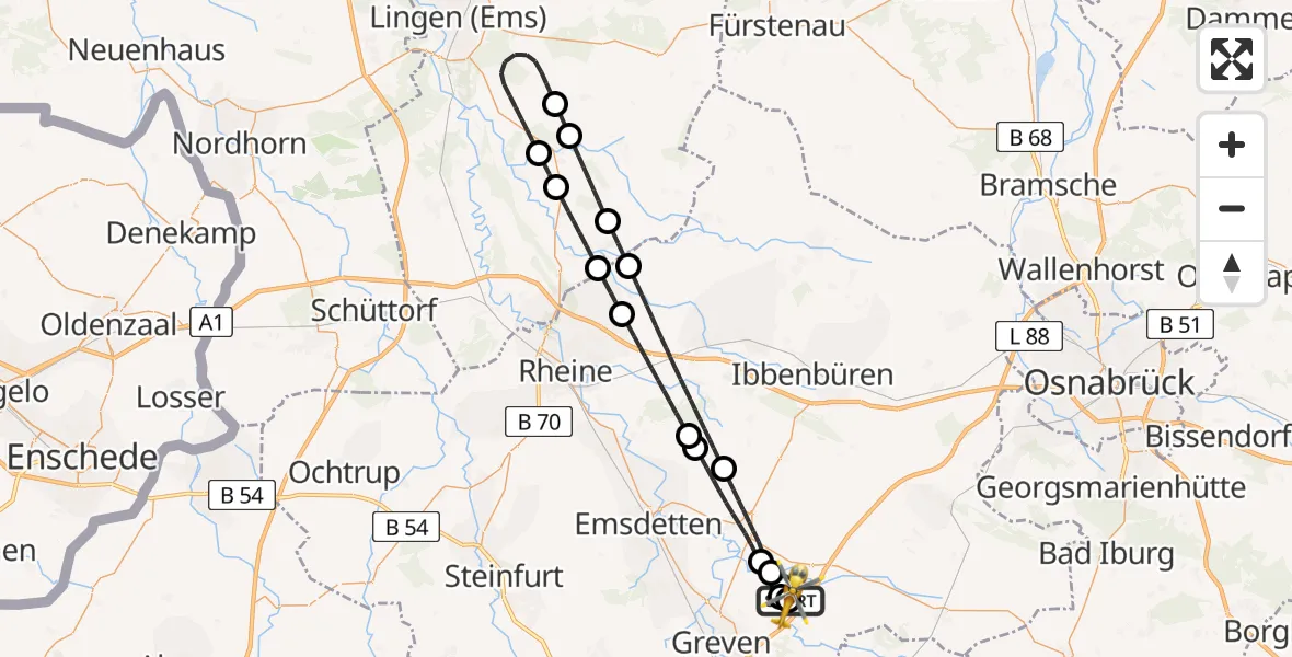 Flugroute Ambulanzhubschrauber Christoph  Westfalen-ADAC - Christoph  Westfalen-ADAC, 02 August 2026, 00:31