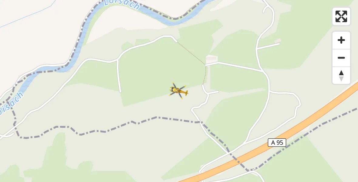 Flugroute Rettungshubschrauber Großweil - Großweil, 02 August 2026, 08:52
