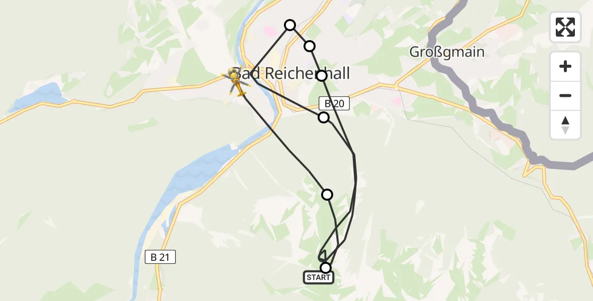 Flugroute Rettungshubschrauber Bad Reichenhall - Bad Reichenhall, 02 August 2026, 09:46