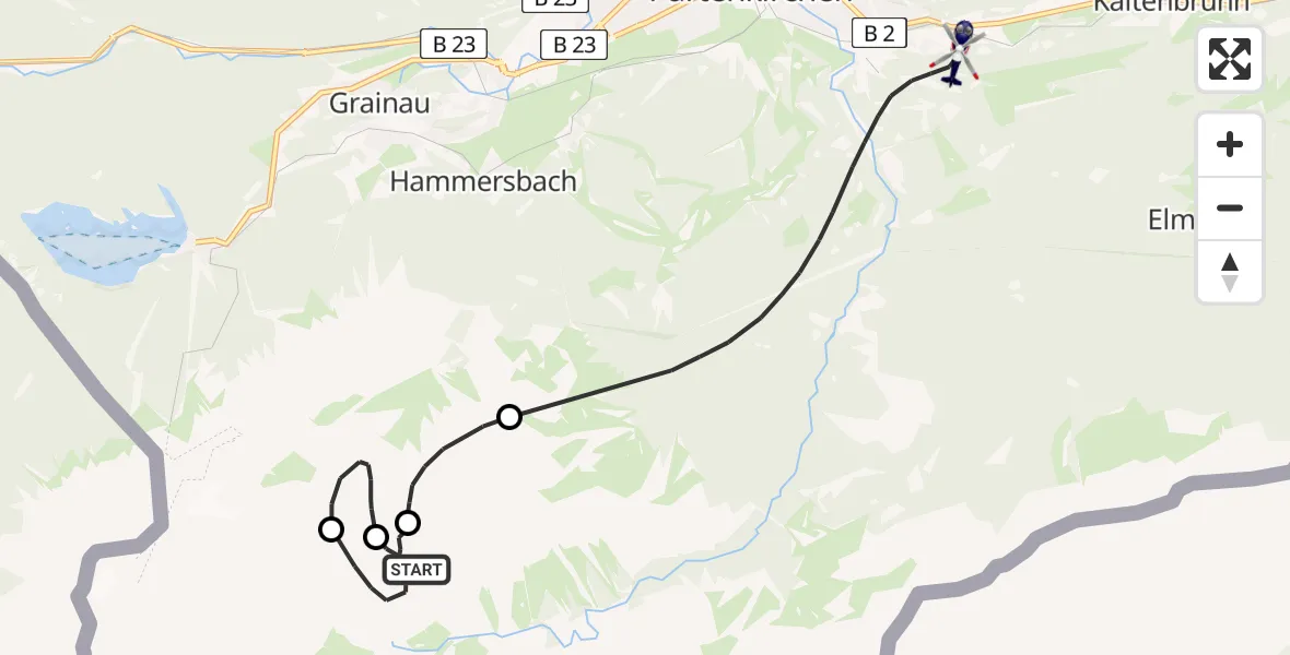 Flugroute Polizeihubschrauber Garmisch-Partenkirchen - Garmisch-Partenkirchen, 02 August 2026, 12:29