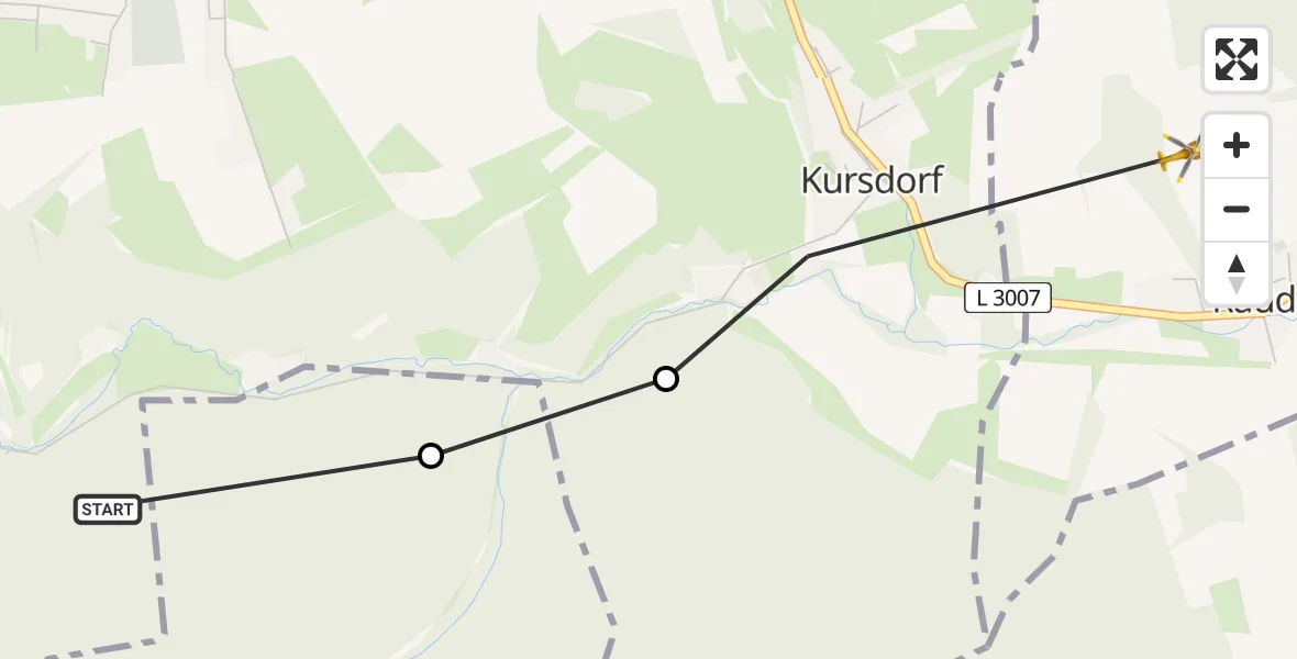 Flugroute Rettungshubschrauber Eisenberg - Rauda, 02 August 2026, 12:48