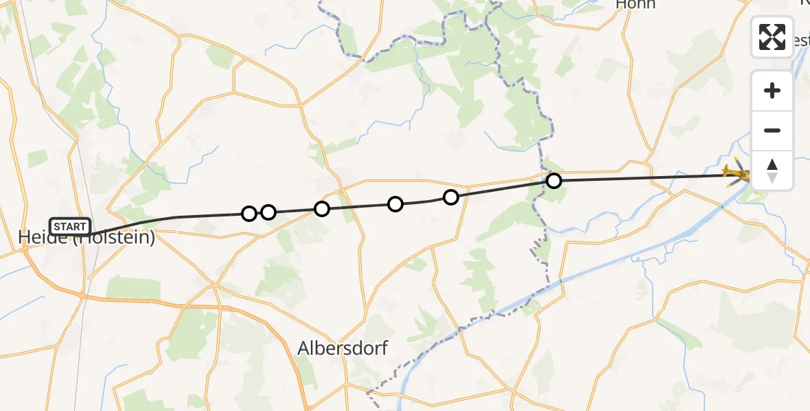 Flugroute Ambulanzhubschrauber Heide - Hörsten, 02 August 2026, 13:52