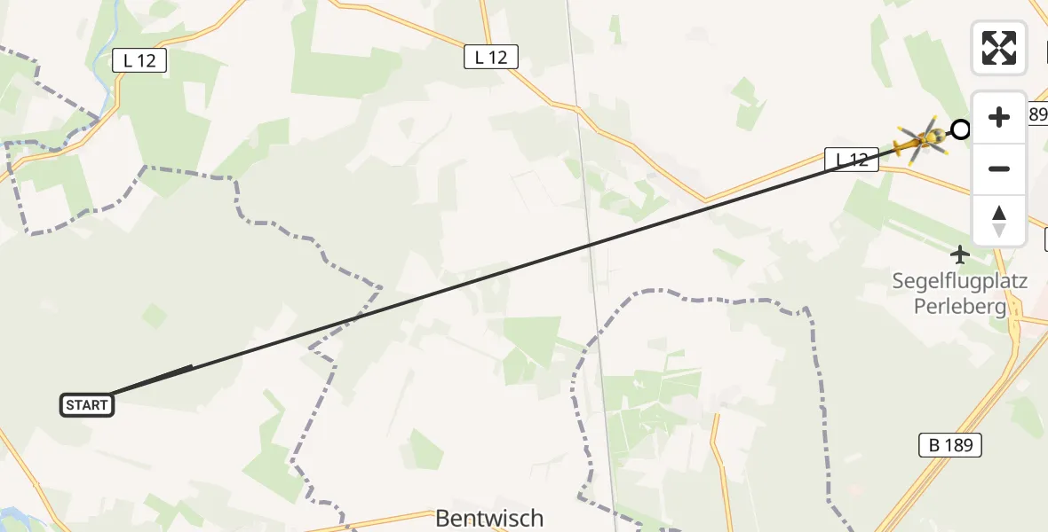 Flugroute Rettungshubschrauber Lanz - Perleberg, 02 August 2026, 14:38