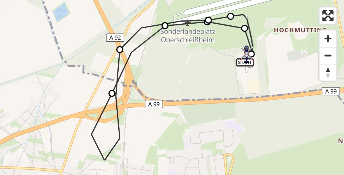 Flugroute Polizeihubschrauber Oberschleißheim - Oberschleißheim, 02 August 2026, 16:37