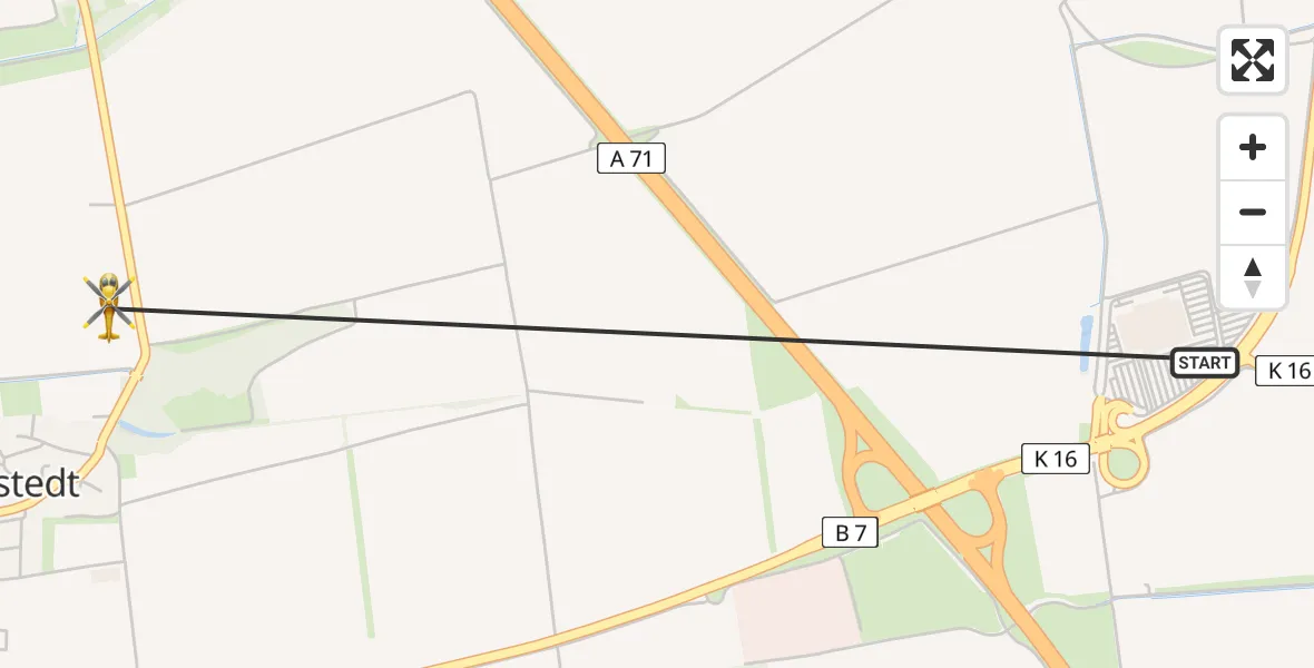 Flugroute Rettungshubschrauber Erfurt - Erfurt, 02 August 2026, 17:25