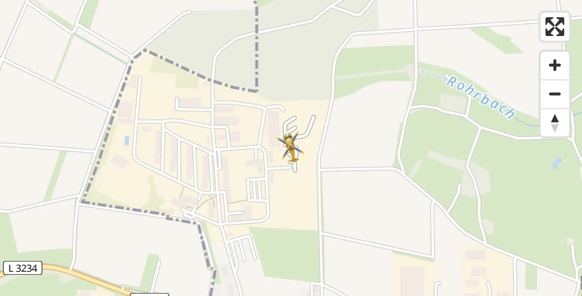 Flugroute Rettungshubschrauber Fuldatal Bundespolizei Hubschrauberlandeplatz - Fuldatal Bundespolizei Hubschrauberlandeplatz, 02 August 2026, 19:20