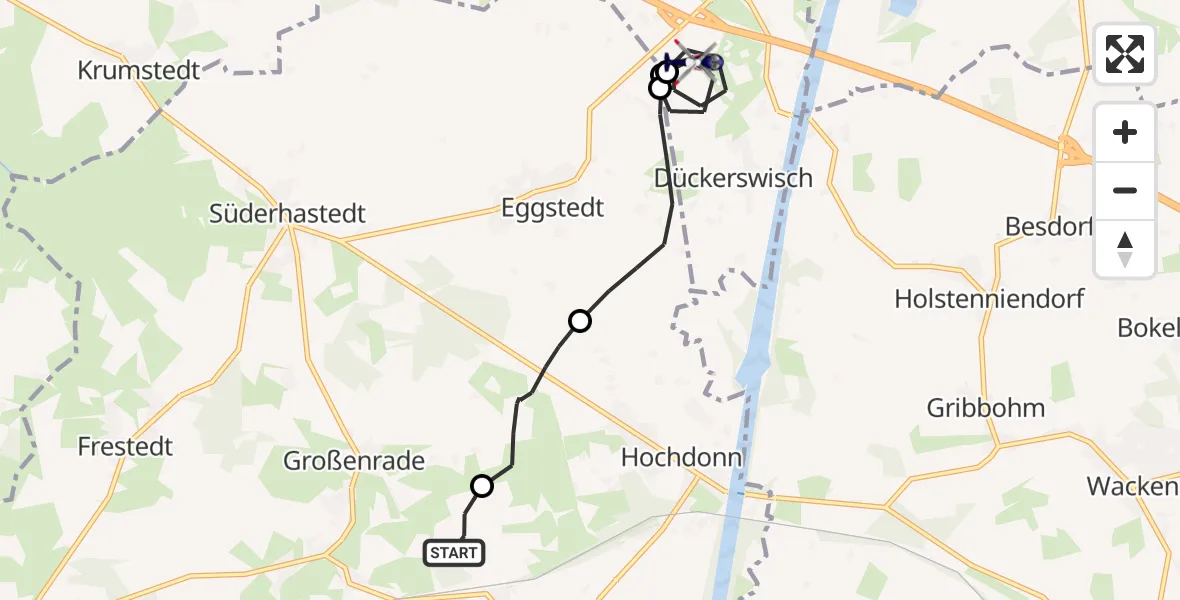 Flugroute Polizeihubschrauber Brickeln - Schafstedt, 02 August 2026, 21:11