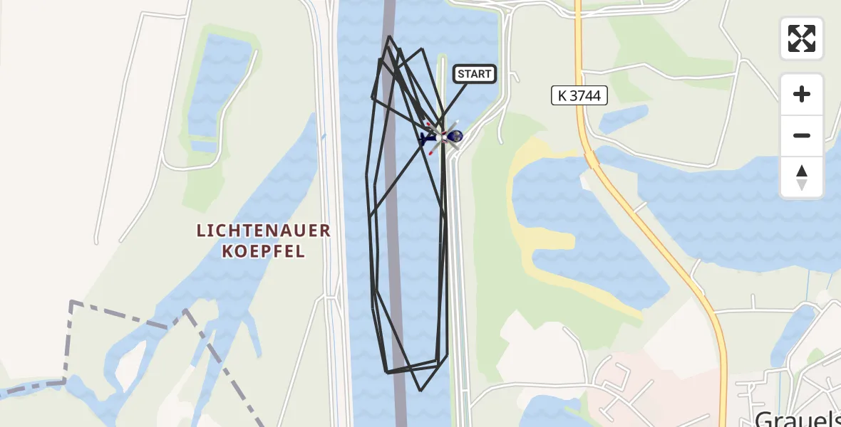 Flugroute Polizeihubschrauber Lichtenau - Lichtenau, 03 August 2026, 07:31
