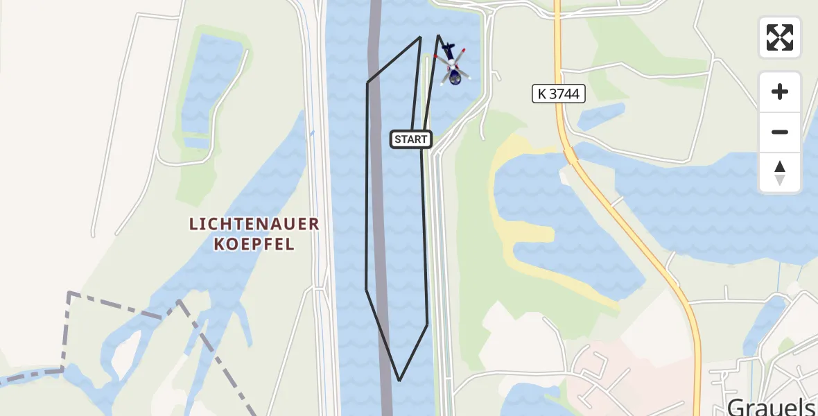 Flugroute Polizeihubschrauber Lichtenau - Lichtenau, 03 August 2026, 07:41