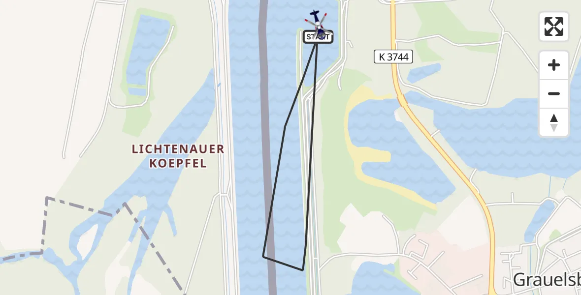 Flugroute Polizeihubschrauber Lichtenau - Lichtenau, 03 August 2026, 07:44