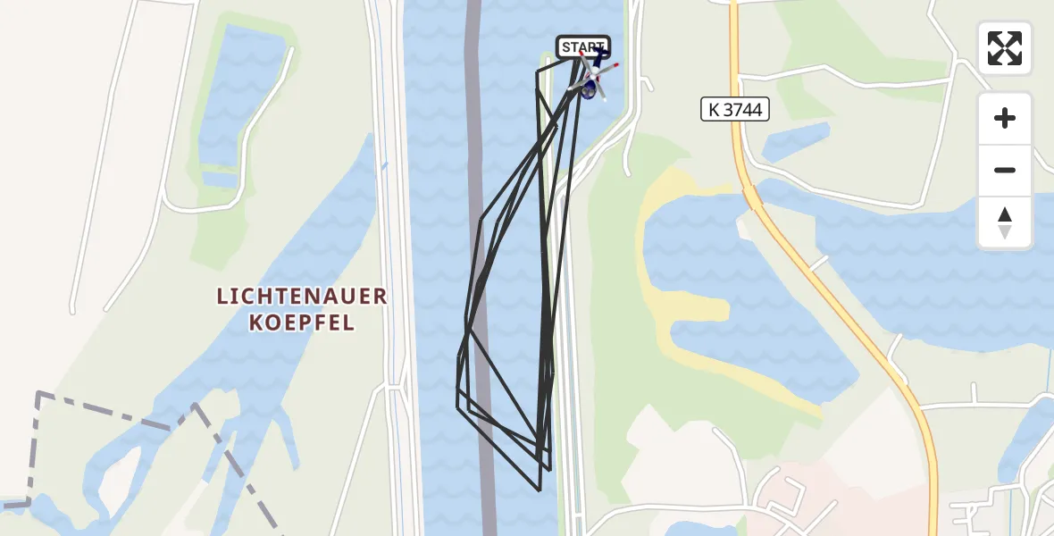 Flugroute Polizeihubschrauber Lichtenau - Lichtenau, 03 August 2026, 07:48