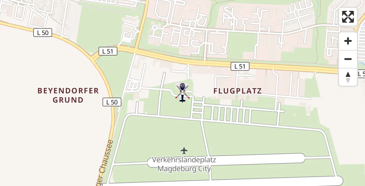 Flugroute Polizeihubschrauber Magdeburg City Flugplatz - Magdeburg City Flugplatz, 03 August 2026, 07:58