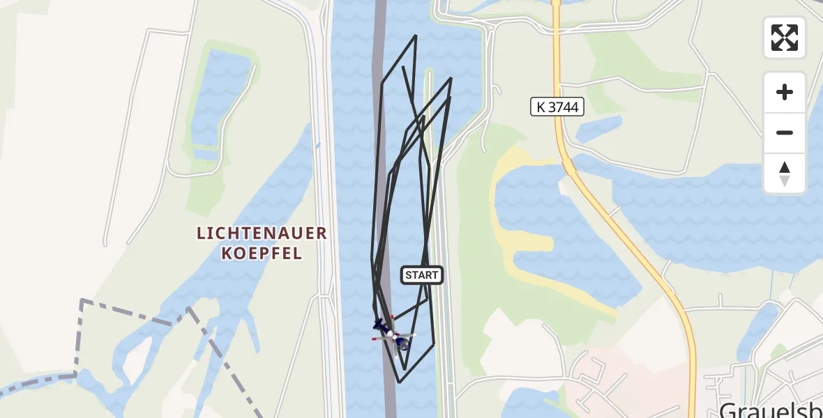 Flugroute Polizeihubschrauber Lichtenau - Lichtenau, 03 August 2026, 08:10