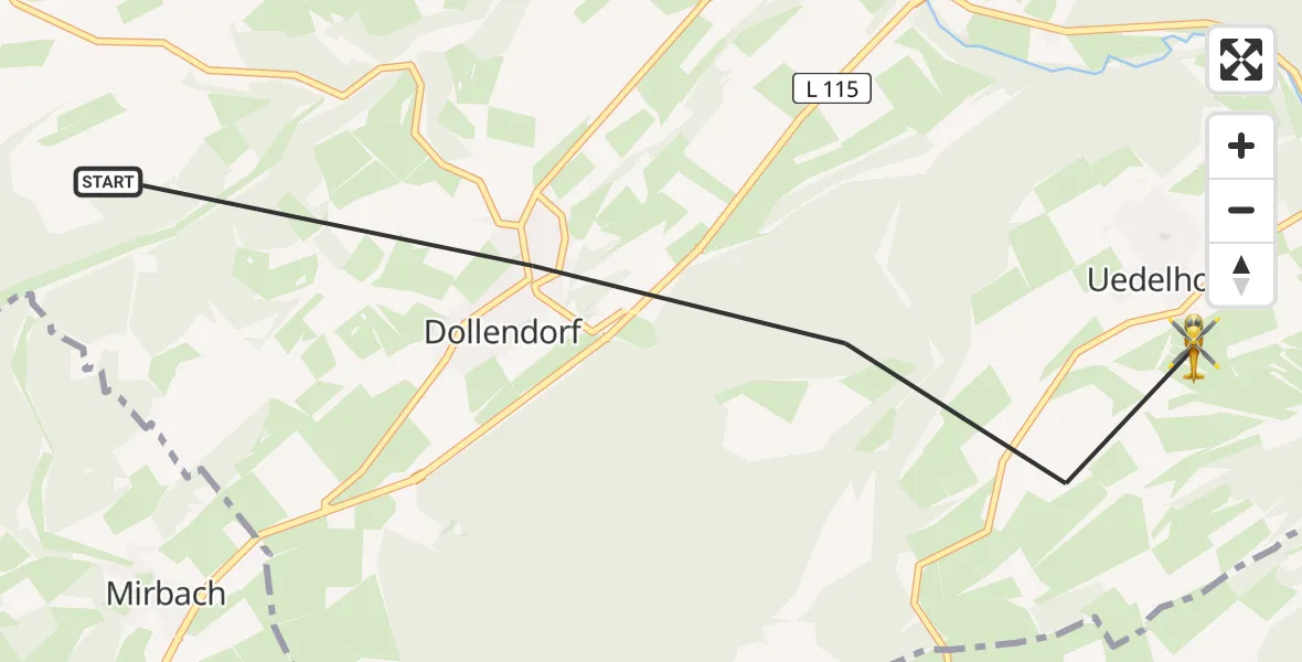 Flugroute Ambulanzhubschrauber Blankenheim - Blankenheim, 03 August 2026, 08:22