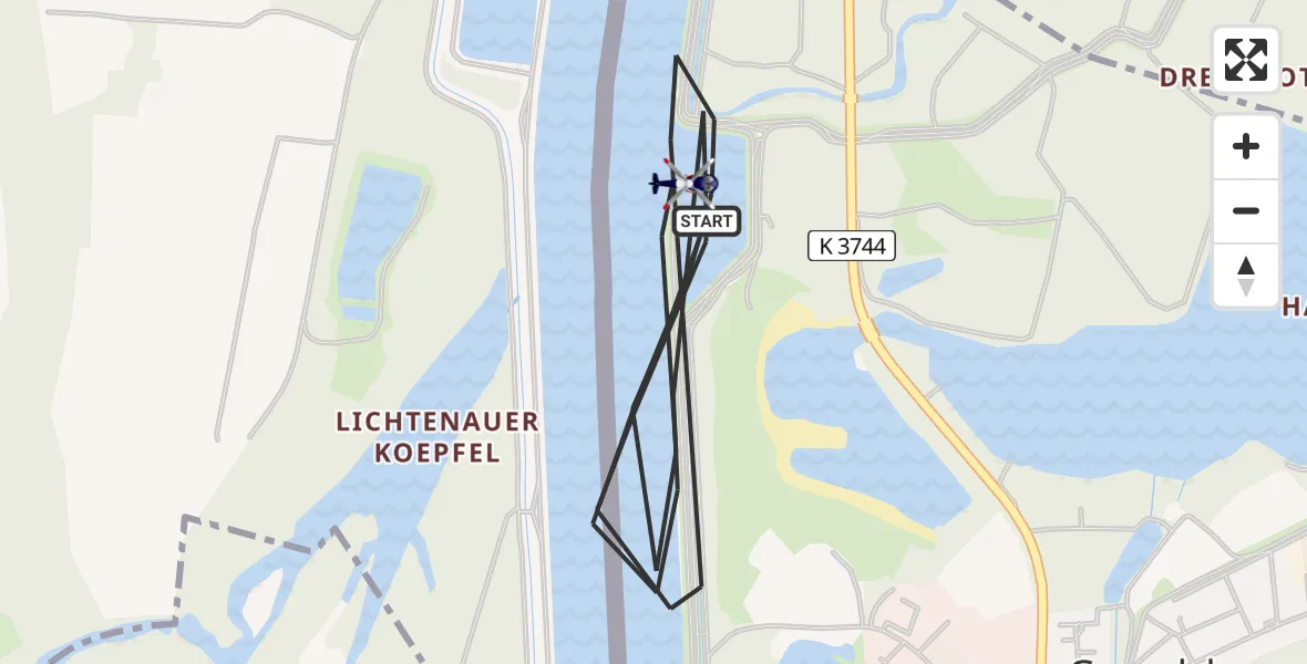 Flugroute Polizeihubschrauber Lichtenau - Lichtenau, 03 August 2026, 09:14
