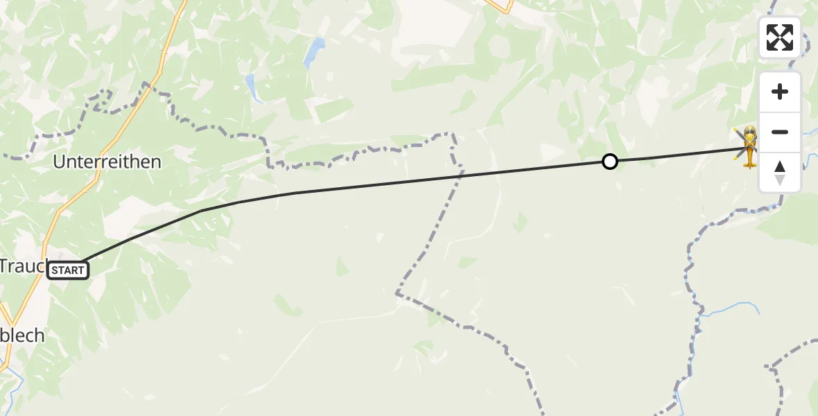 Flugroute Rettungshubschrauber Halblech - Wildsteig, 03 August 2026, 09:22