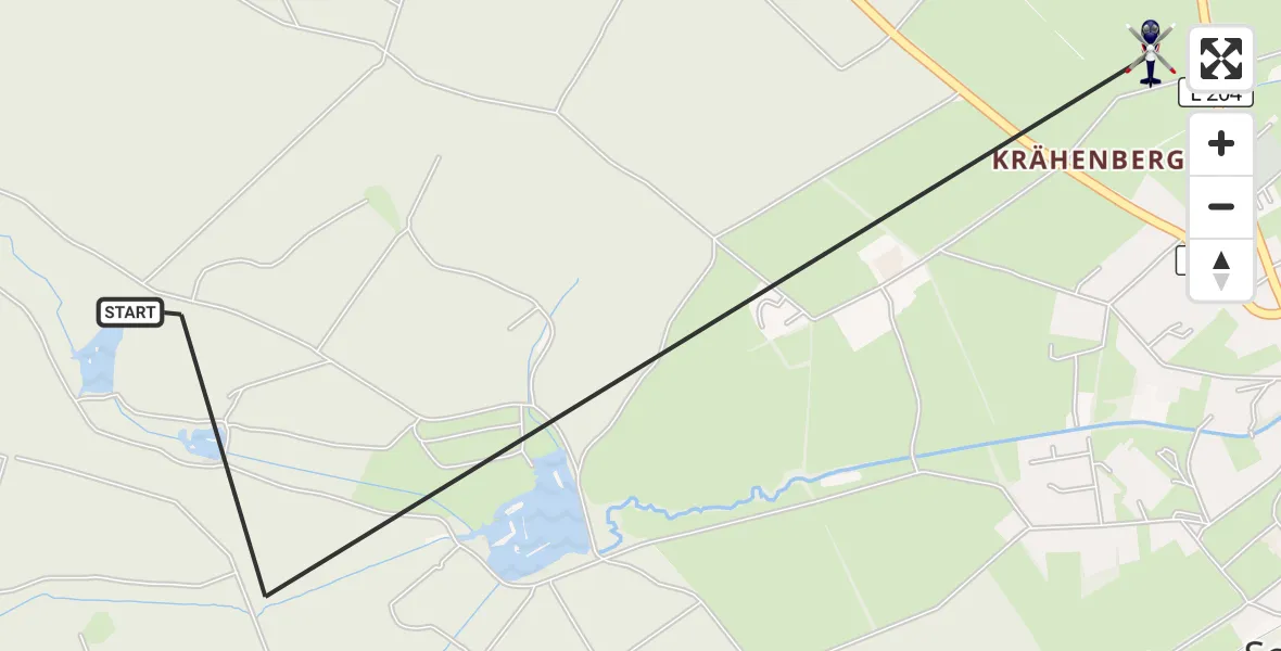 Flugroute Polizeihubschrauber Dahlem - Dahlem, 03 August 2026, 09:26