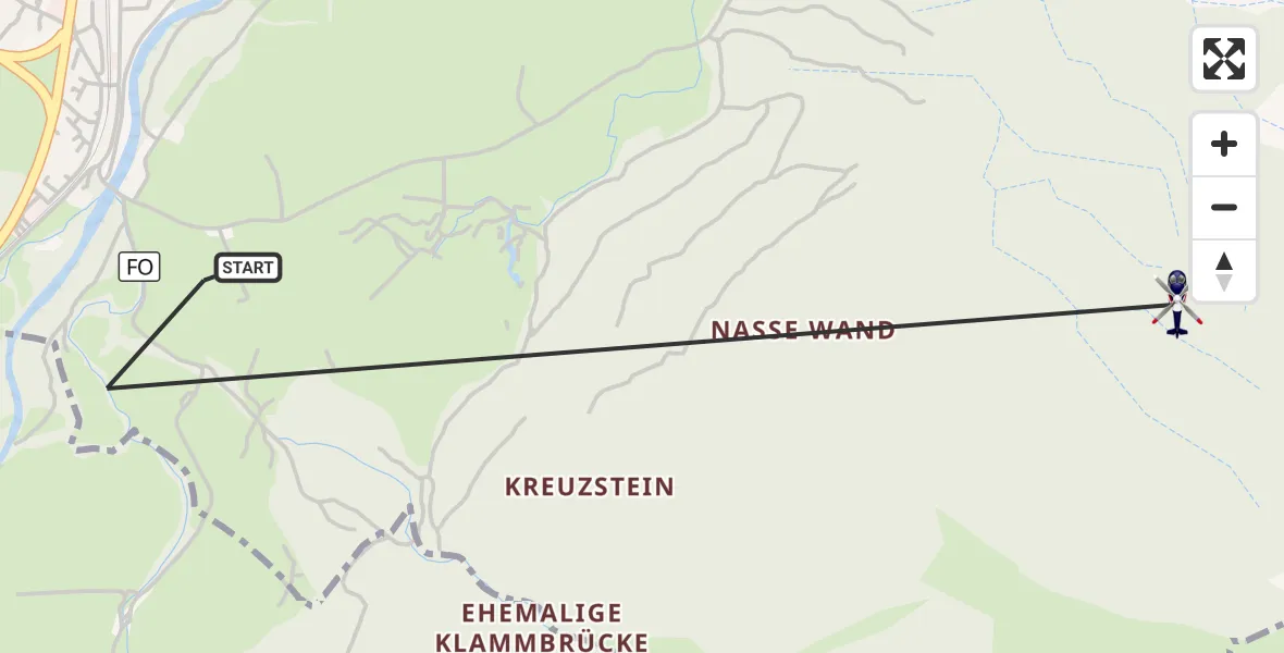 Flugroute Polizeihubschrauber Oberau - Oberau, 03 August 2026, 09:27