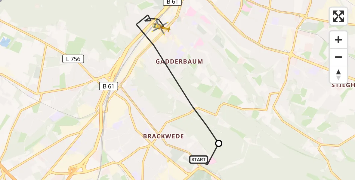Flugroute Rettungshubschrauber Luftrettungszentrum Bielefeld - Bielefeld, 03 August 2026, 09:37