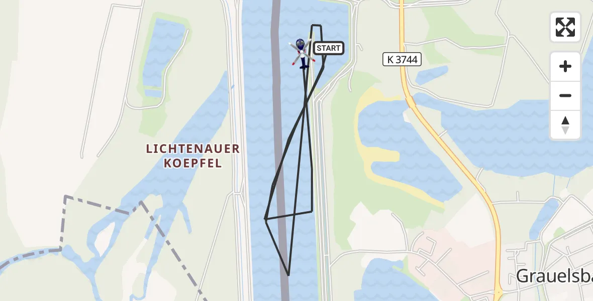 Flugroute Polizeihubschrauber Lichtenau - Lichtenau, 03 August 2026, 09:43