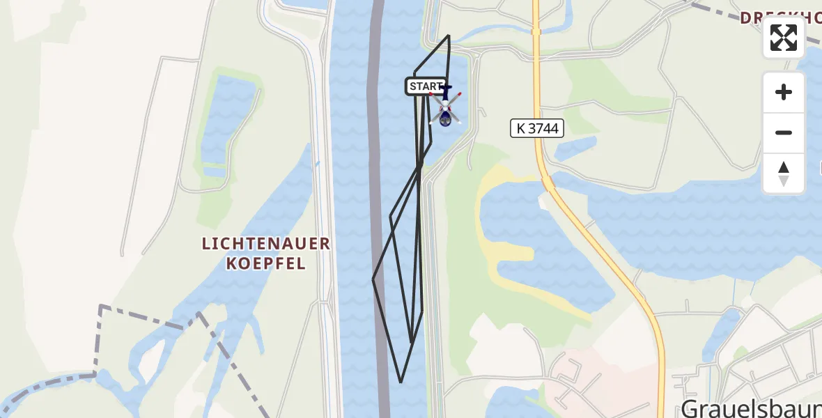 Flugroute Polizeihubschrauber Lichtenau - Lichtenau, 03 August 2026, 09:49