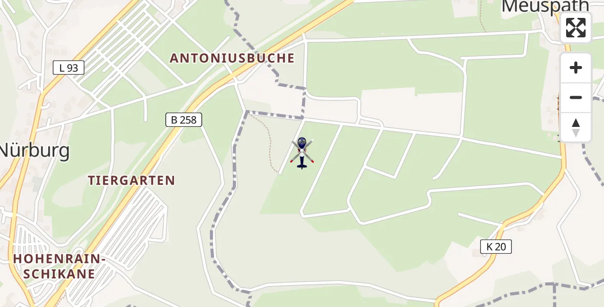 Flugroute Polizeihubschrauber Meuspath - Meuspath, 03 August 2026, 09:54
