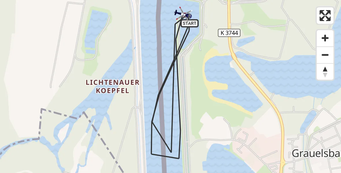 Flugroute Polizeihubschrauber Lichtenau - Lichtenau, 03 August 2026, 09:57