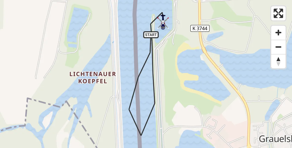 Flugroute Polizeihubschrauber Lichtenau - Lichtenau, 03 August 2026, 10:02