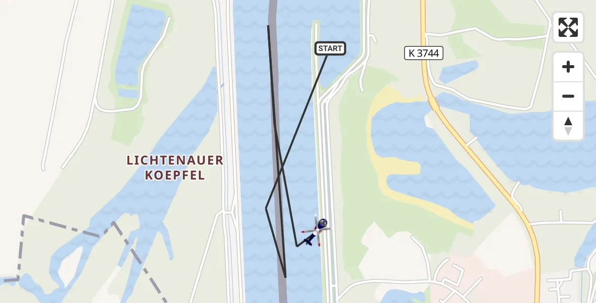 Flugroute Polizeihubschrauber Lichtenau - Lichtenau, 03 August 2026, 12:20
