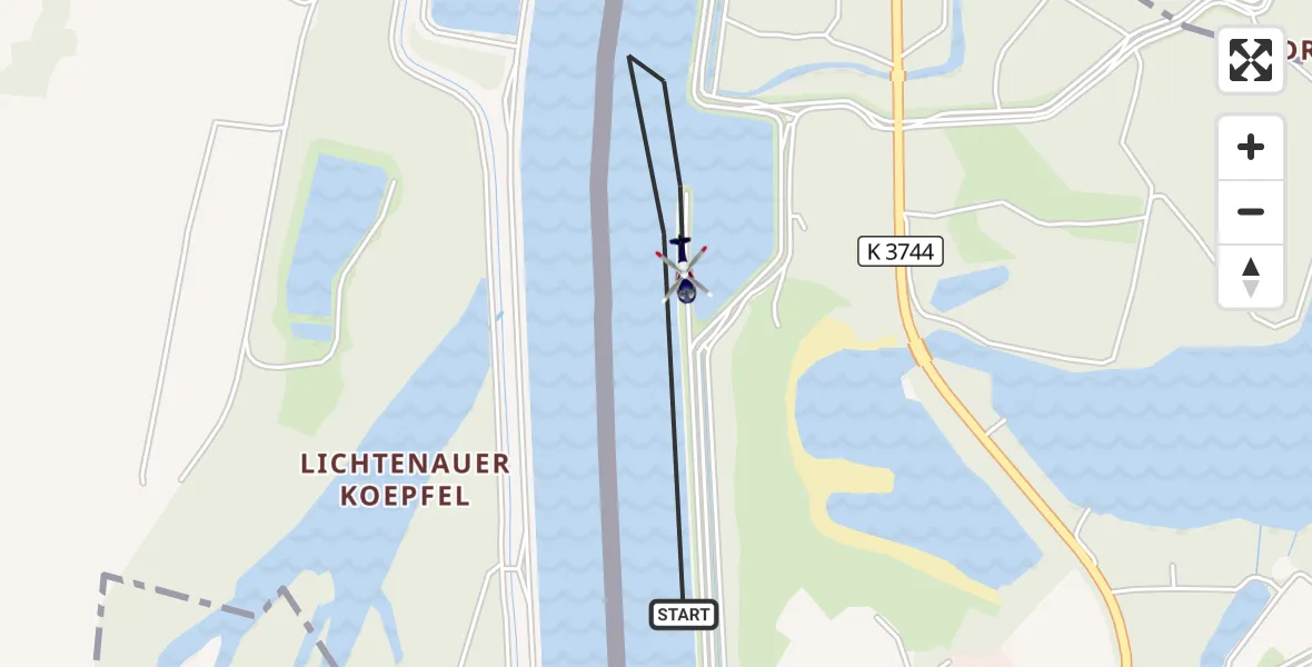 Flugroute Polizeihubschrauber Lichtenau - Lichtenau, 03 August 2026, 12:24