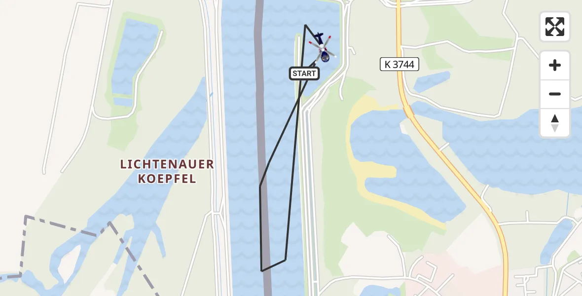 Flugroute Polizeihubschrauber Lichtenau - Lichtenau, 03 August 2026, 12:31