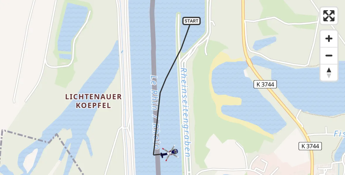 Flugroute Polizeihubschrauber Lichtenau - Lichtenau, 03 August 2026, 12:40