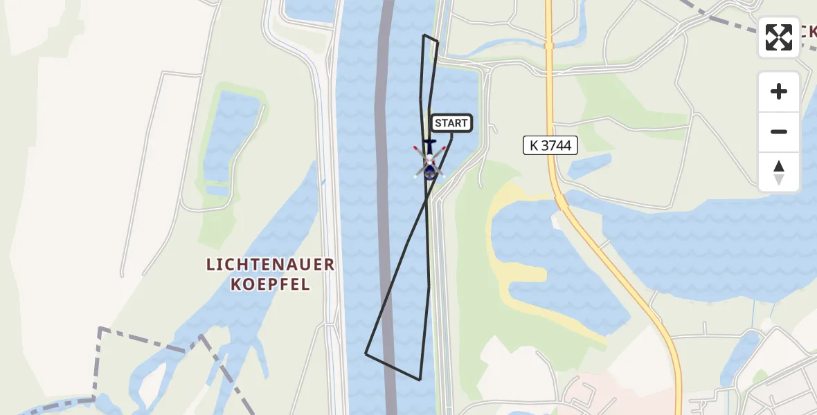 Flugroute Polizeihubschrauber Lichtenau - Lichtenau, 03 August 2026, 12:44