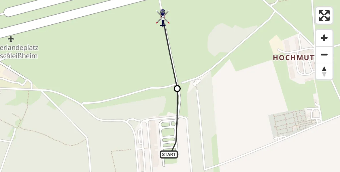 Flugroute Polizeihubschrauber Oberschleißheim - Oberschleissheim Hubschrauberlandeplatz, 03 August 2026, 12:56