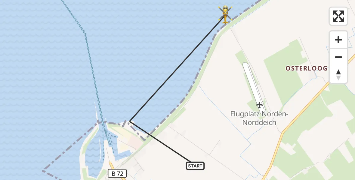 Flugroute Ambulanzhubschrauber Noordzee - Noordzee, 03 August 2026, 14:29