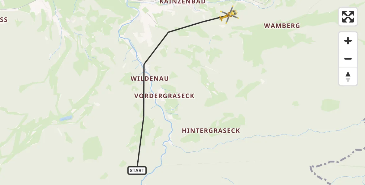 Flugroute Rettungshubschrauber Garmisch-Partenkirchen - Garmisch-Partenkirchen, 03 August 2026, 18:10