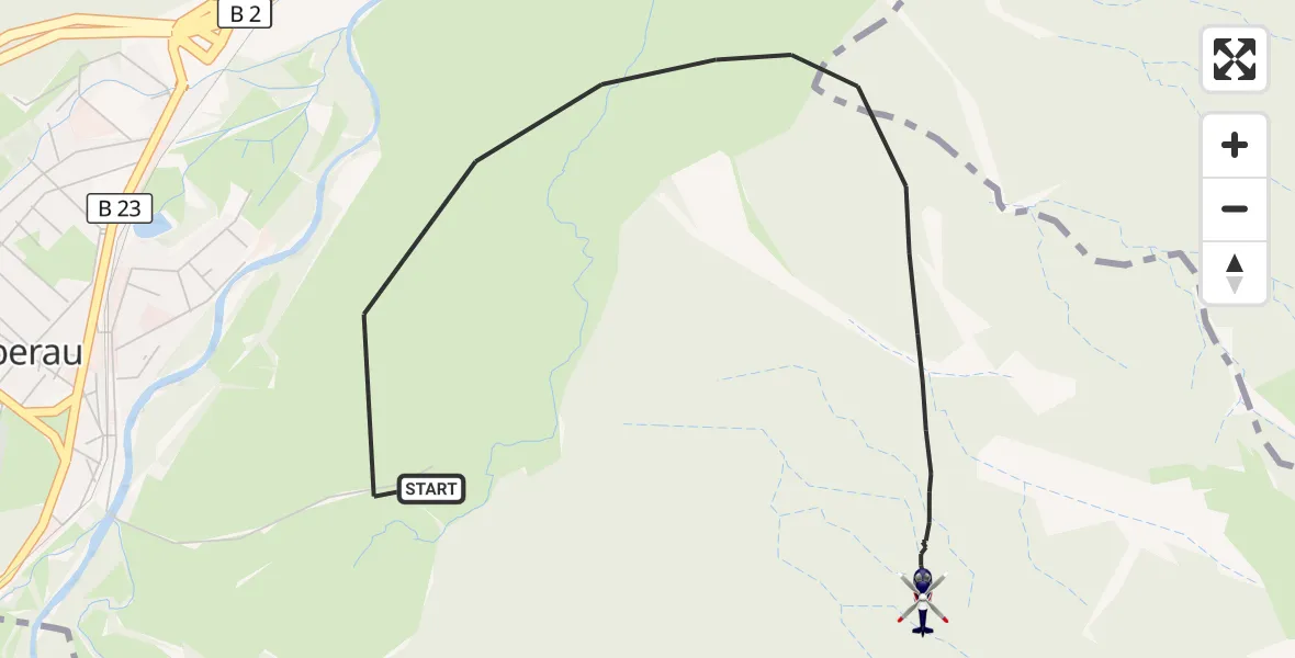 Flugroute Polizeihubschrauber Oberau - Oberau, 04 August 2026, 06:21
