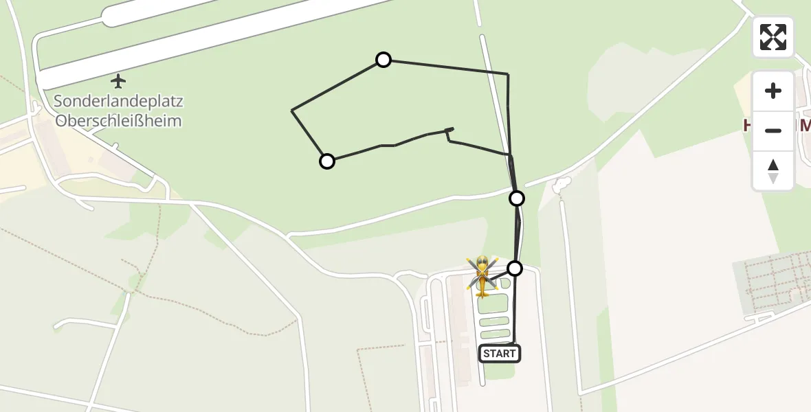 Flugroute Rettungshubschrauber Oberschleißheim - Oberschleißheim, 04 August 2026, 06:53
