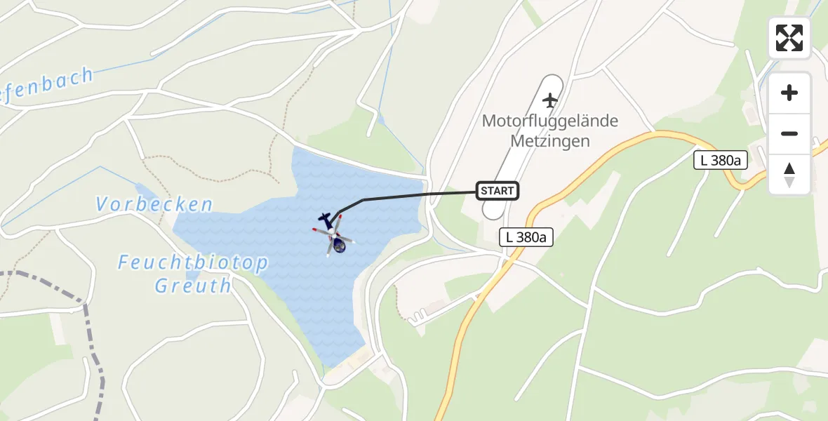 Flugroute Polizeihubschrauber Metzingen - Metzingen, 04 August 2026, 06:58