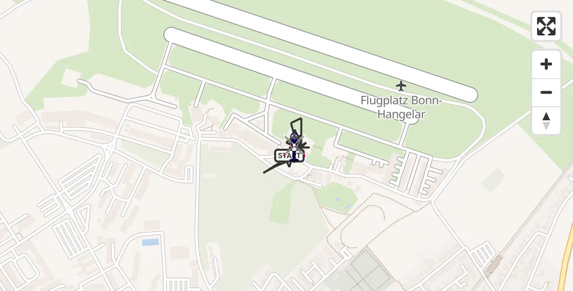 Flugroute Polizeihubschrauber Bonn-Hangelar Flugplatz - Bonn-Hangelar Flugplatz, 04 August 2026, 07:08
