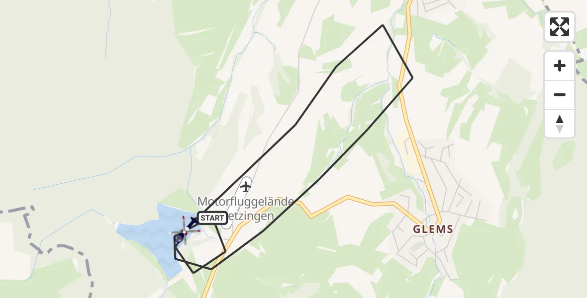 Flugroute Polizeihubschrauber Metzingen - Metzingen, 04 August 2026, 07:34