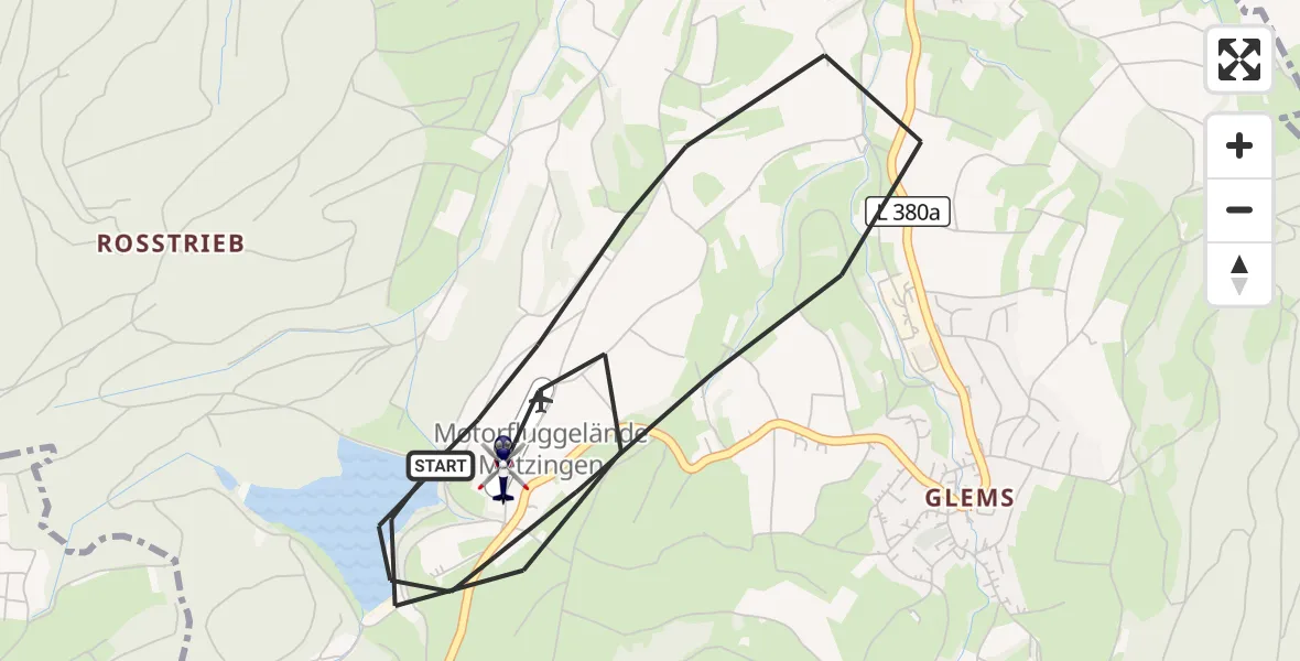 Flugroute Polizeihubschrauber Metzingen - Metzingen, 04 August 2026, 07:40