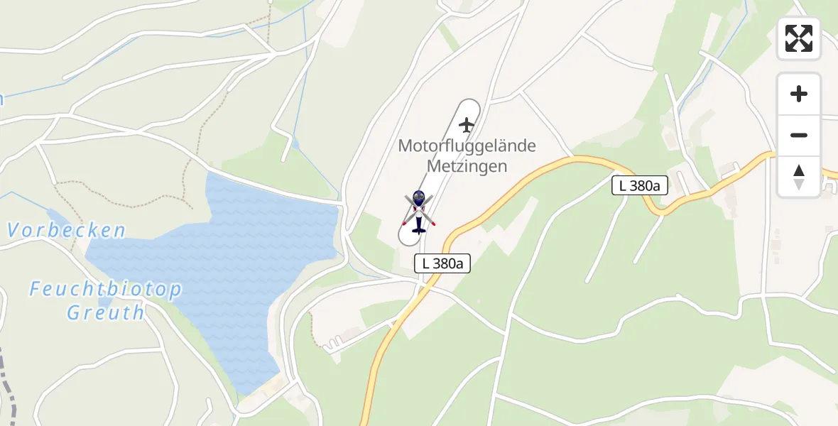 Flugroute Polizeihubschrauber Metzingen - Metzingen, 04 August 2026, 07:47