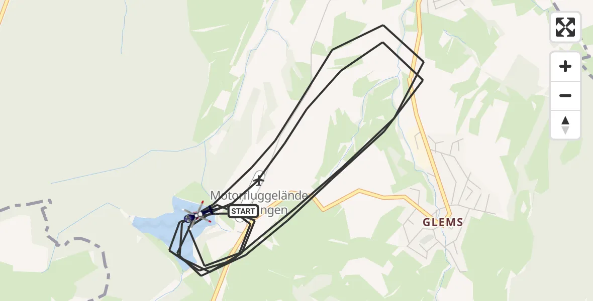 Flugroute Polizeihubschrauber Metzingen - Metzingen, 04 August 2026, 07:51