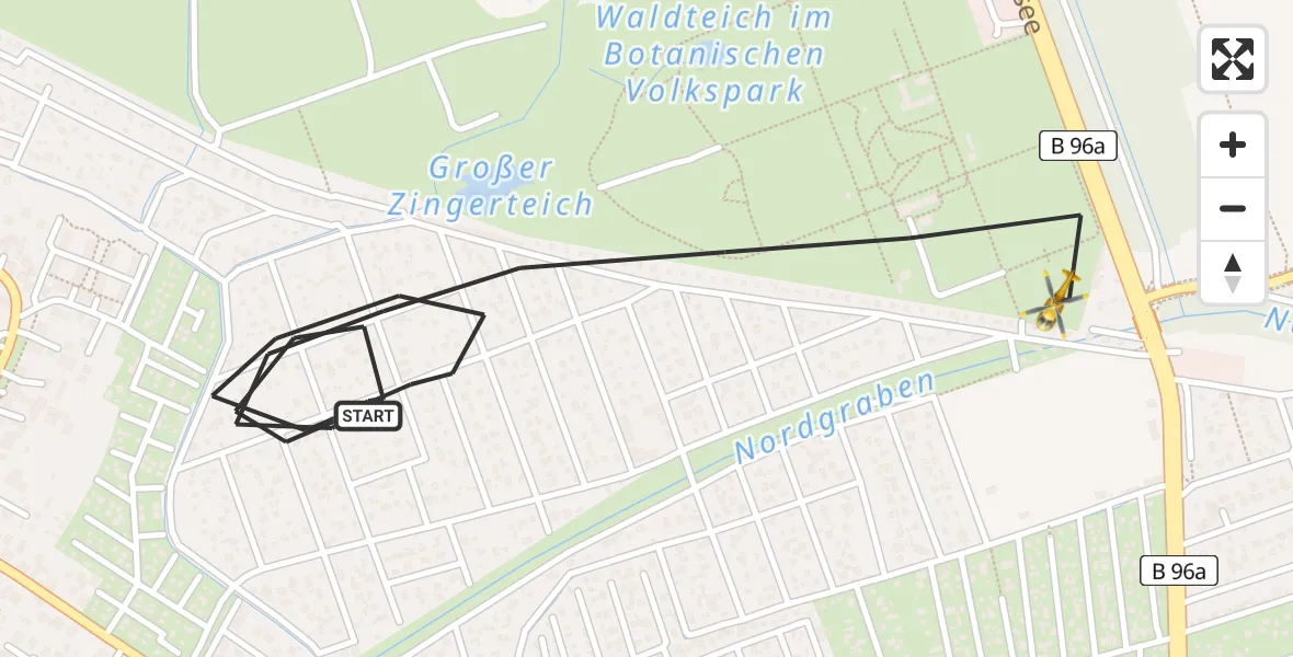 Flugroute Rettungshubschrauber Berlin - Berlin, 04 August 2026, 07:56