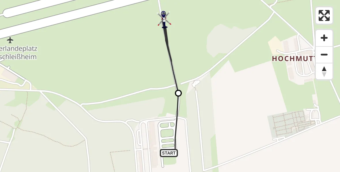 Flugroute Polizeihubschrauber Oberschleißheim - Oberschleissheim Hubschrauberlandeplatz, 04 August 2026, 07:59